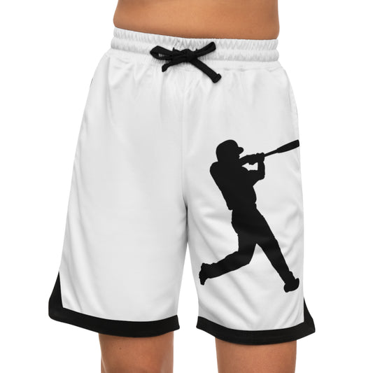 Basketball Rib Shorts: Baseball White