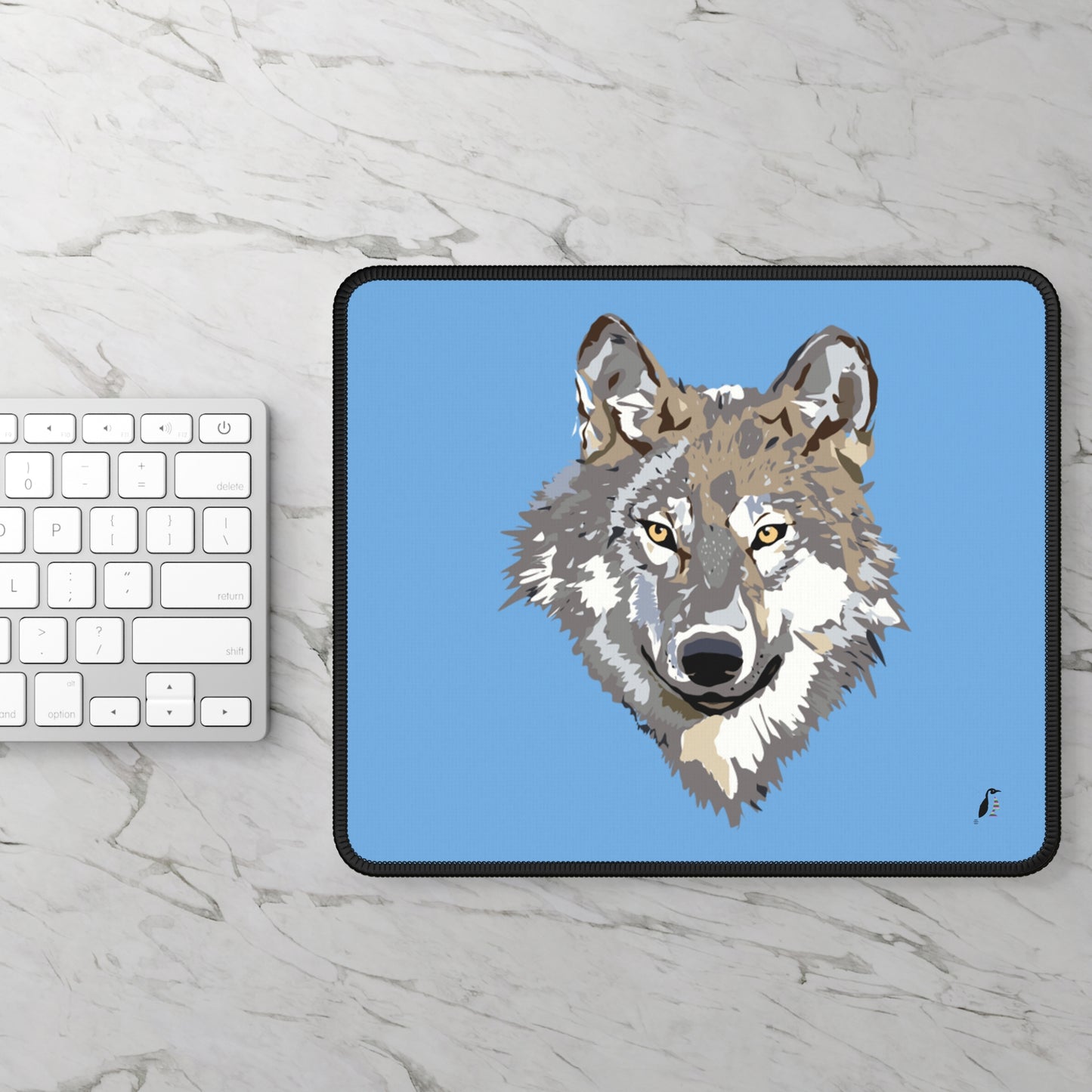 Gaming Mouse Pad: Wolves Lite Blue