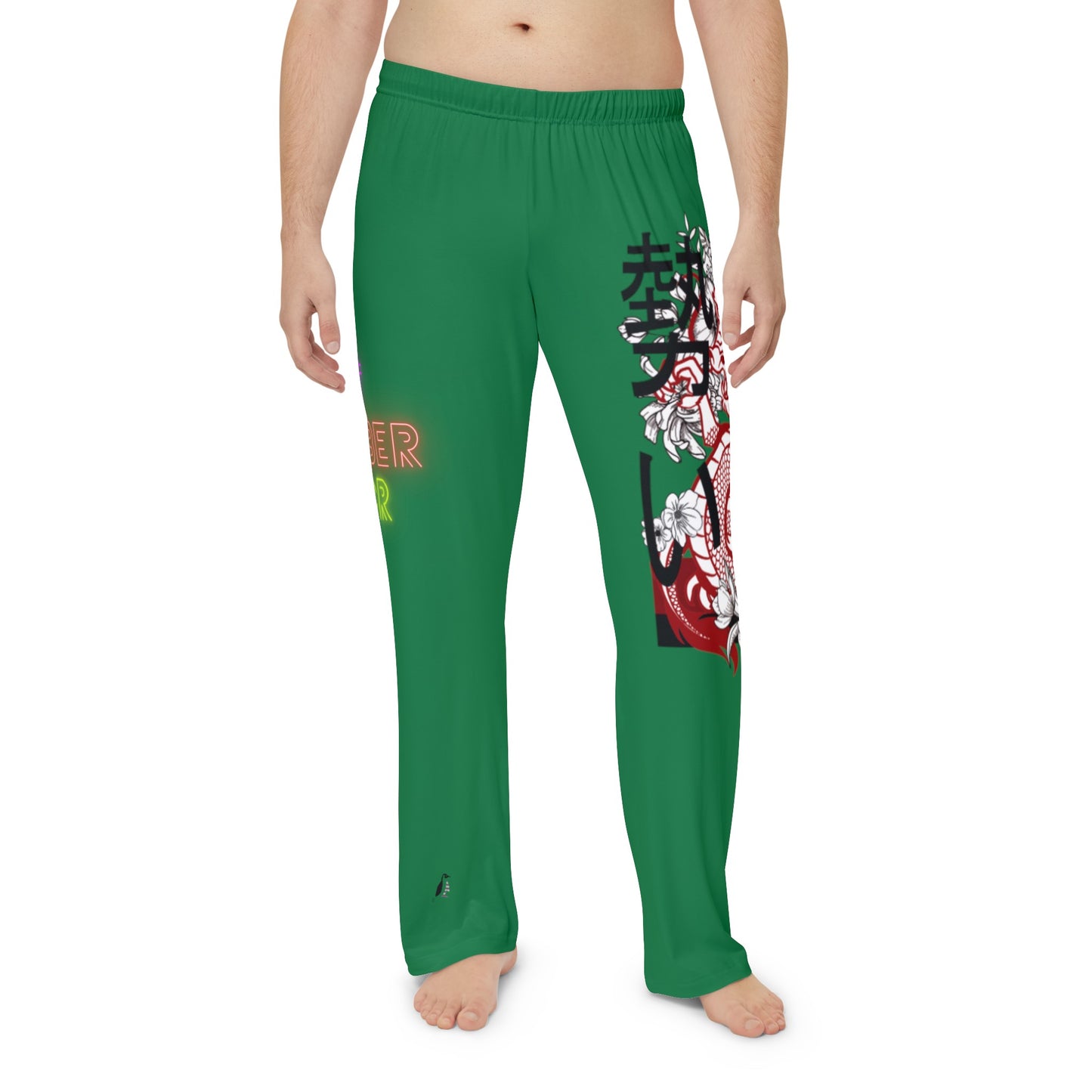 Men's Pajama Pants: Dragons Dark Green