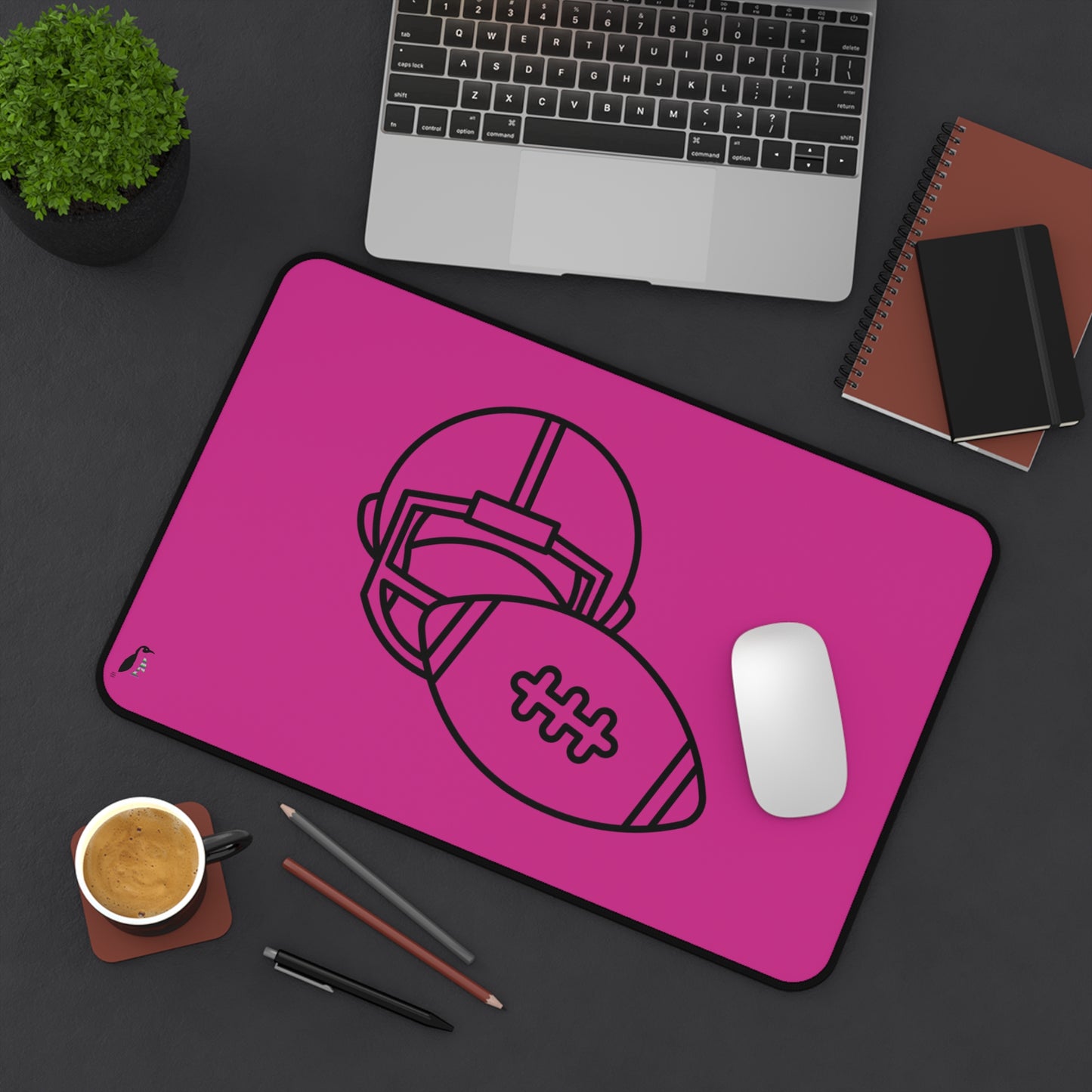 Desk Mat: Football Pink