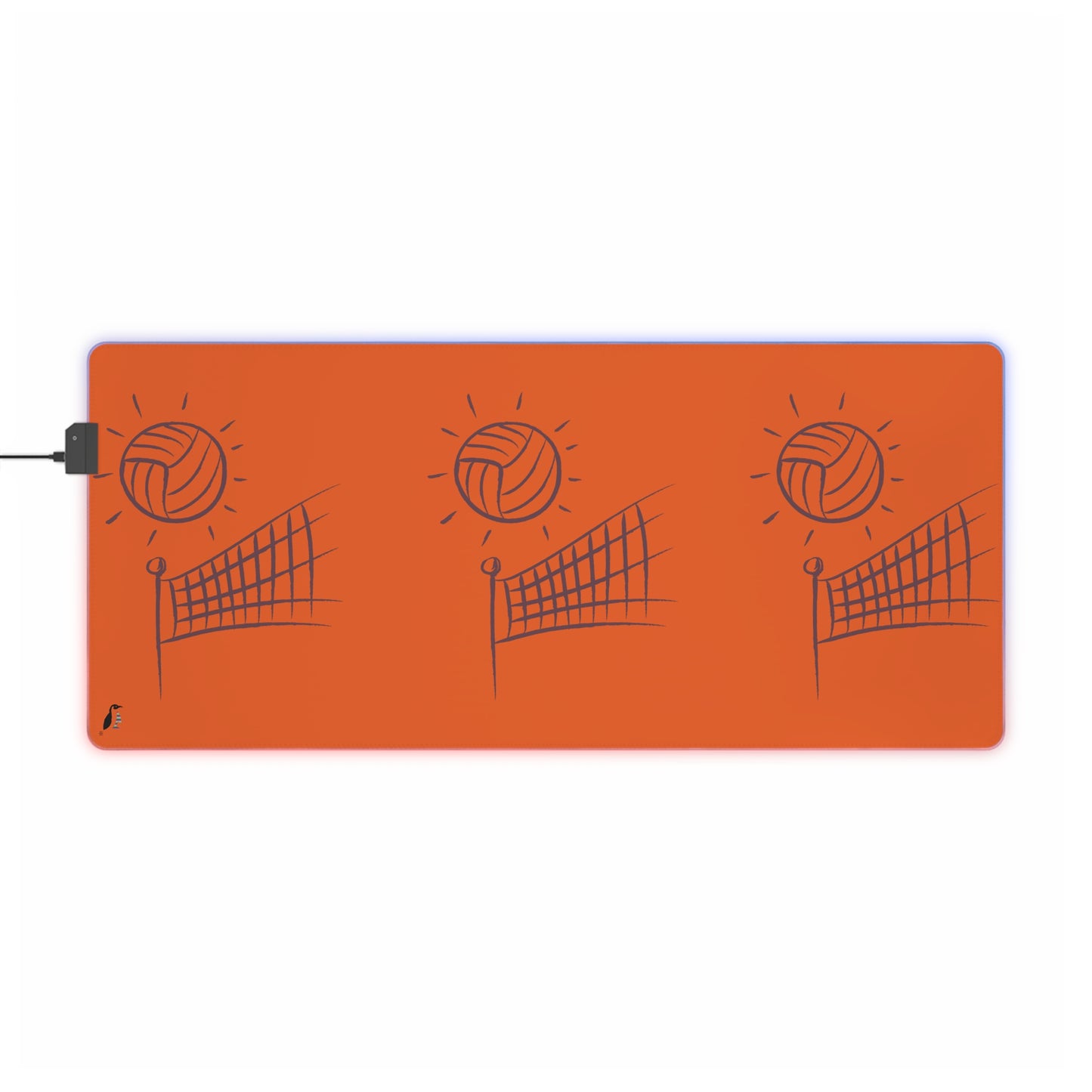 LED Gaming Mouse Pad: Volleyball Orange