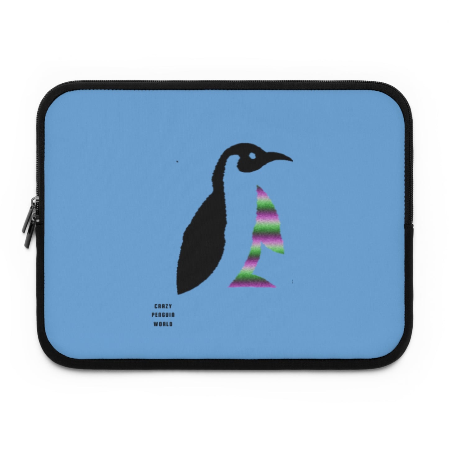 Laptop Sleeve: Crazy Penguin World Logo Lite Blue