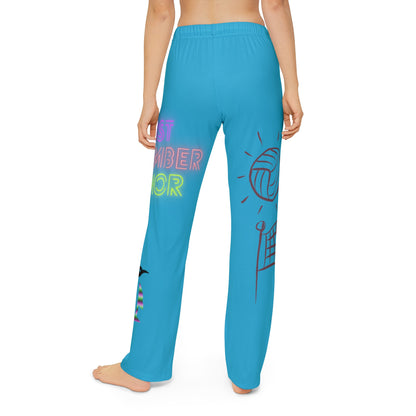 Kids Pajama Pants: Volleyball Turquoise