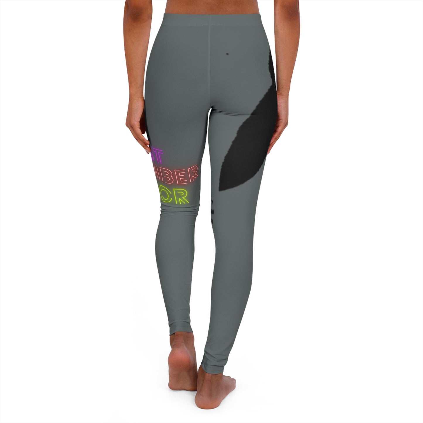 Women's Spandex Leggings: Crazy Penguin World Logo Dark Grey