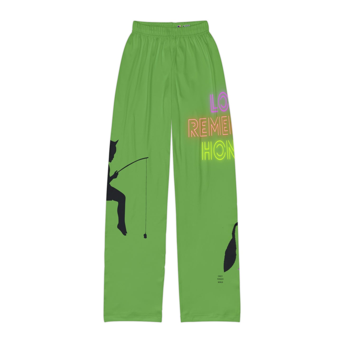 Kids Pajama Pants: Fishing Green