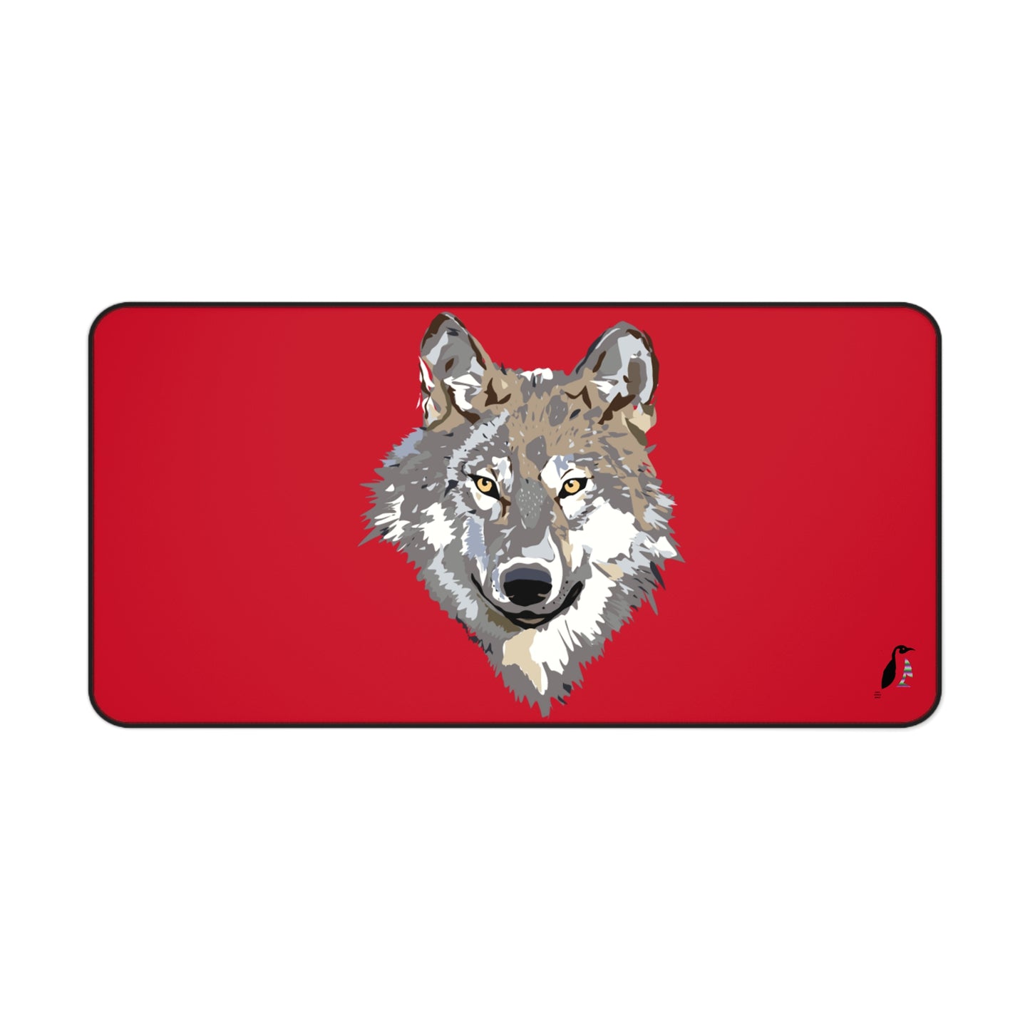 Desk Mat: Wolves Dark Red