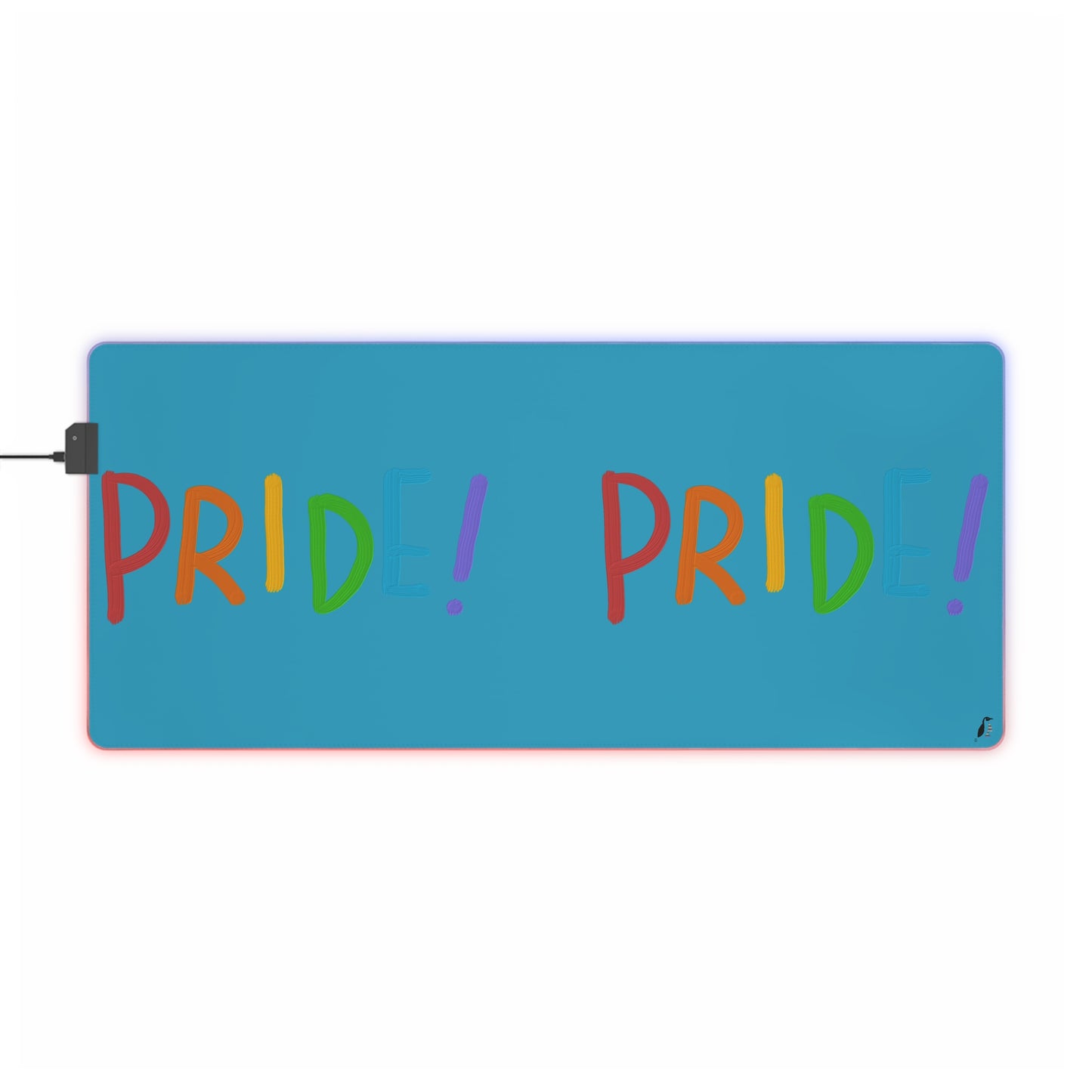 LED Gaming Mouse Pad: LGBTQ Pride Turquoise