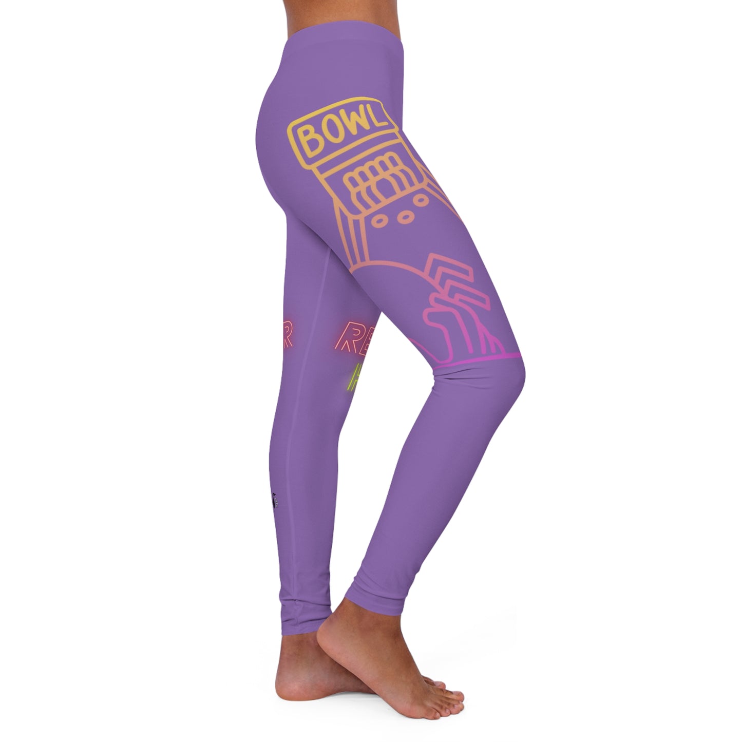 Women's Spandex Leggings: Bowling Lite Purple