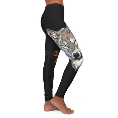 Women's Spandex Leggings: Wolves Black