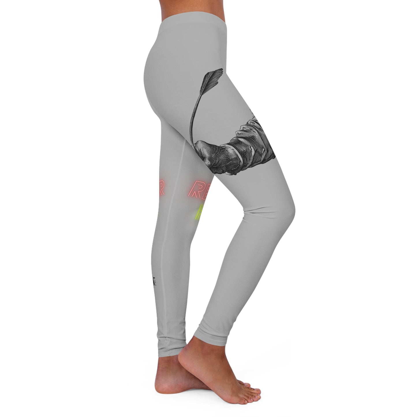 Women's Spandex Leggings: Writing Lite Grey