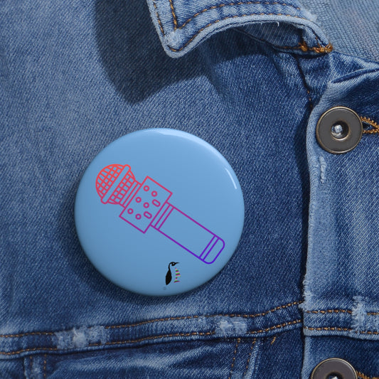 Custom Pin Buttons Music Lite Blue