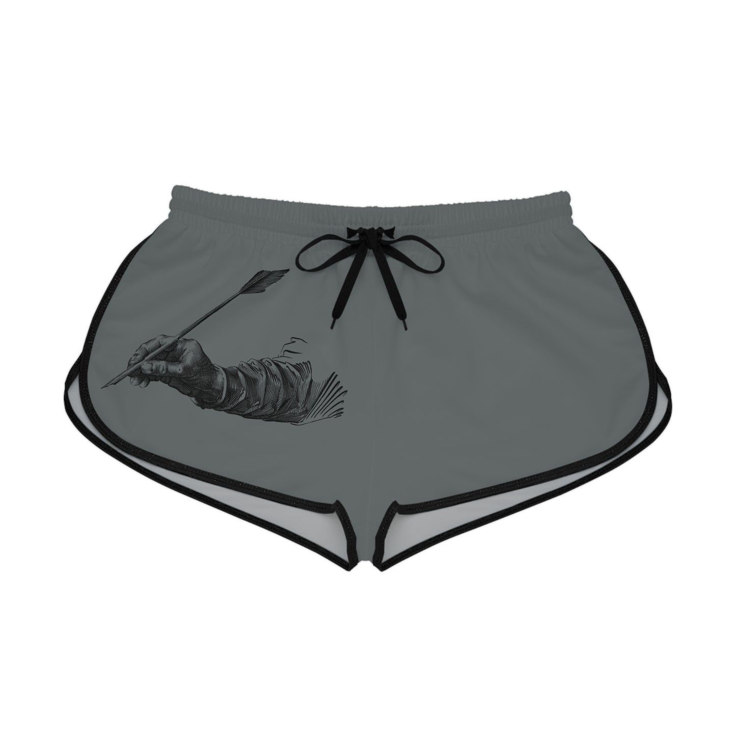 Women's Relaxed Shorts: Writing Dark Grey