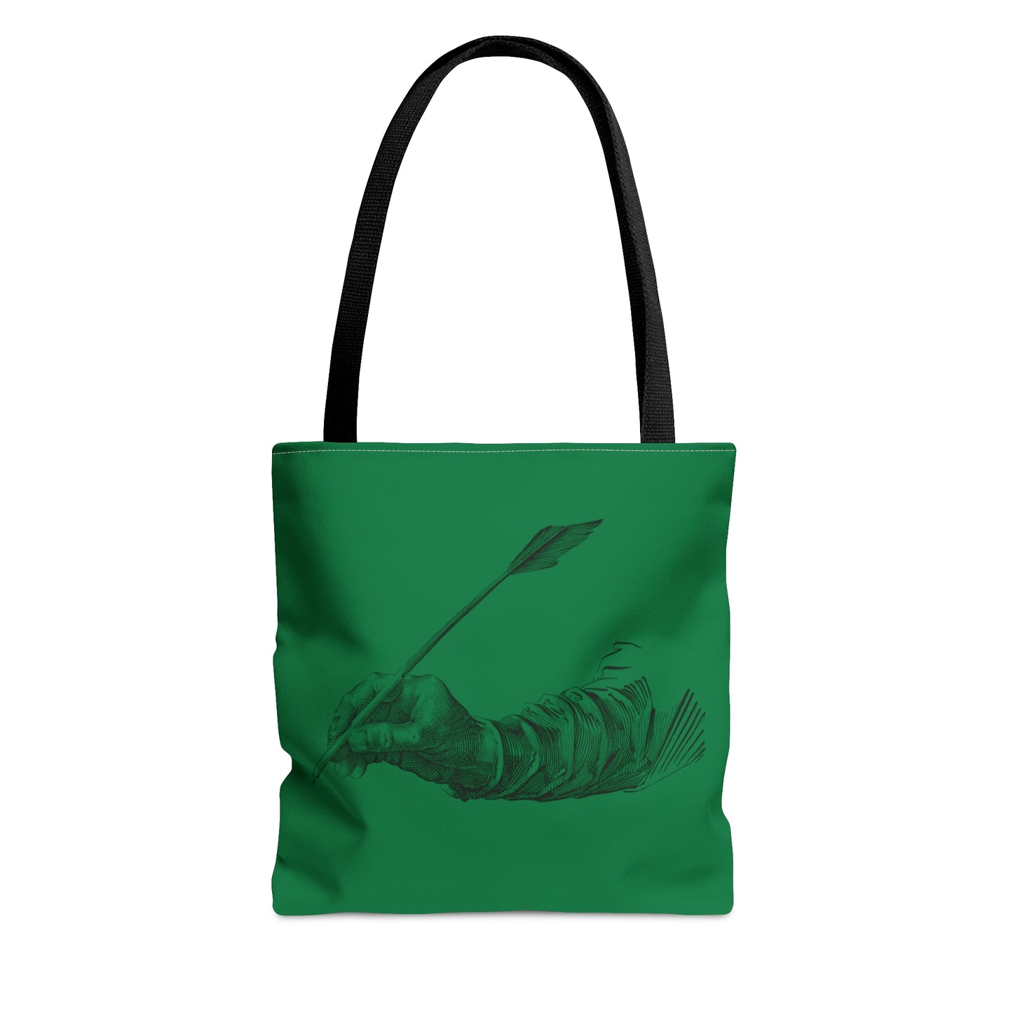 Tote Bag: Writing Dark Green