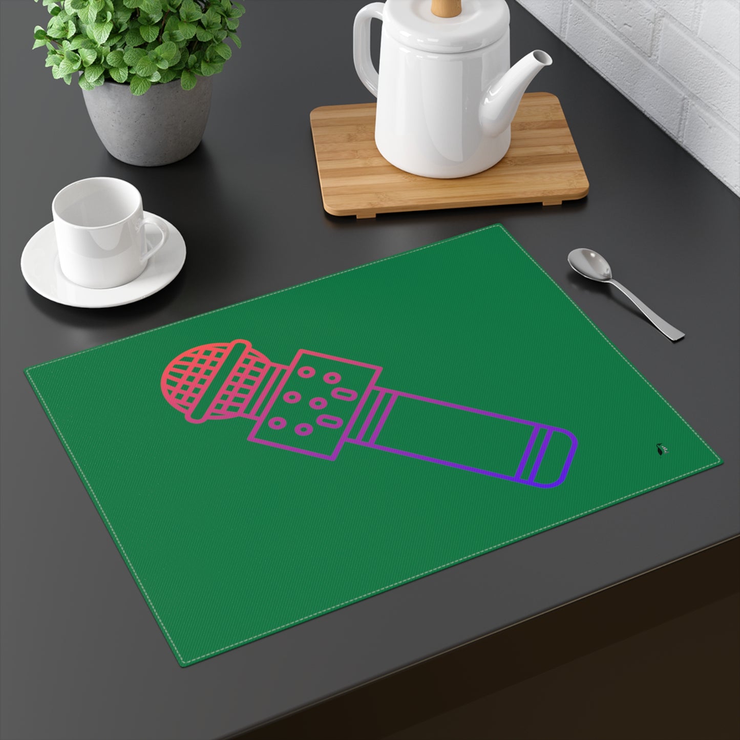 Placemat, 1pc: Music Dark Green