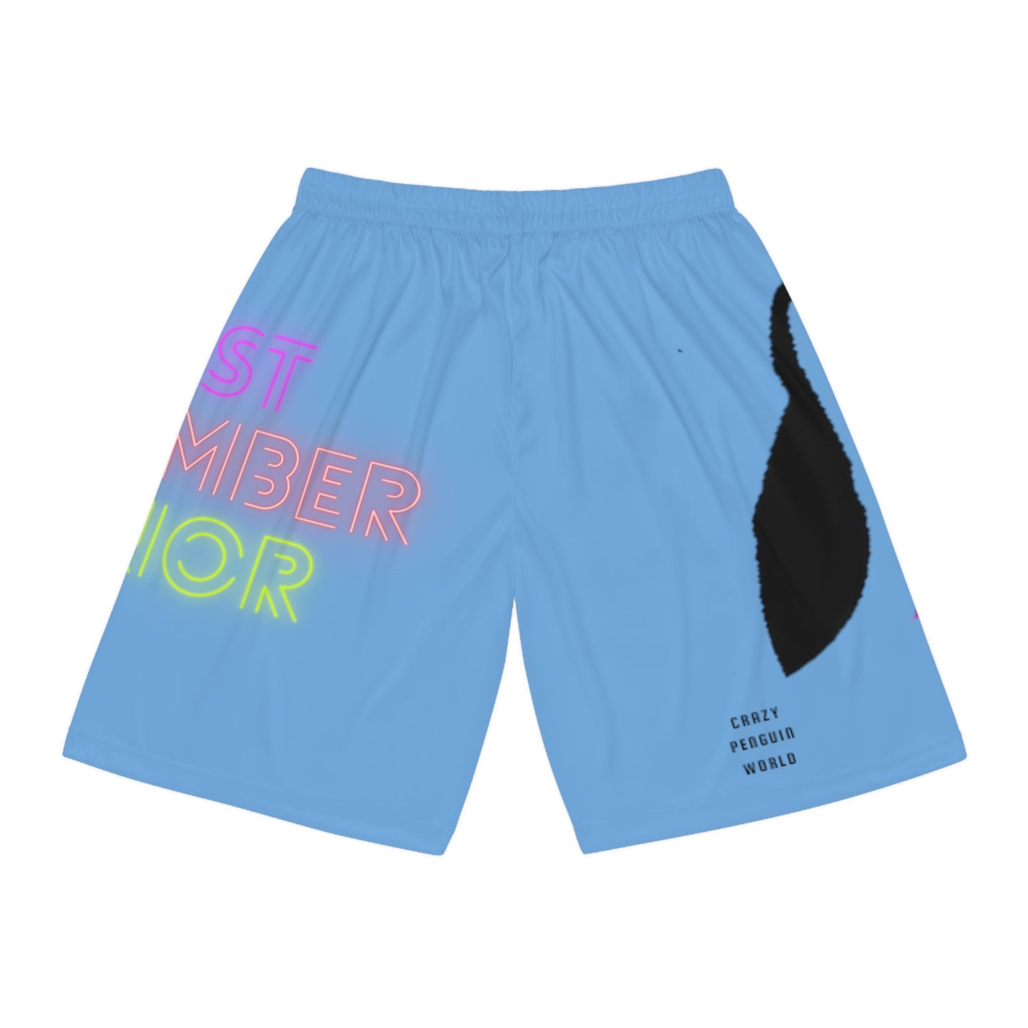 Basketball Shorts: Crazy Penguin World Logo Lite Blue