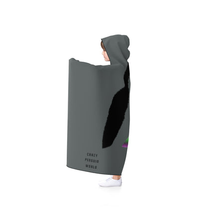 Hooded Blanket: Crazy Penguin World Logo Dark Grey