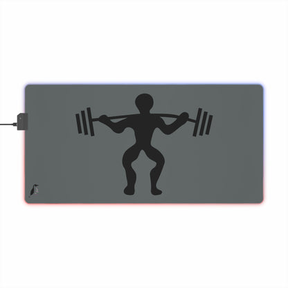 LED Gaming Mouse Pad: Weightlifting Dark Grey