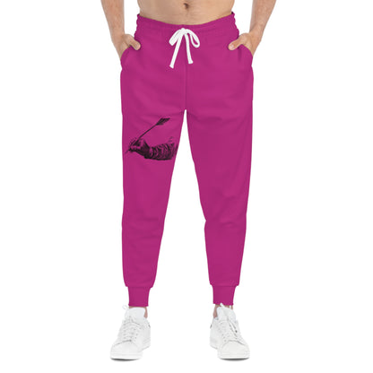 Athletic Joggers: Writing Pink