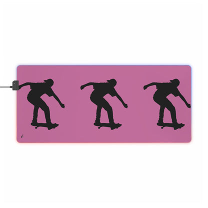 LED Gaming Mouse Pad: Skateboarding Lite Pink