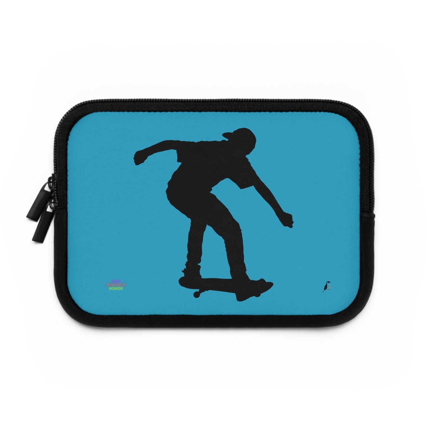 Laptop Sleeve: Skateboarding Turquoise