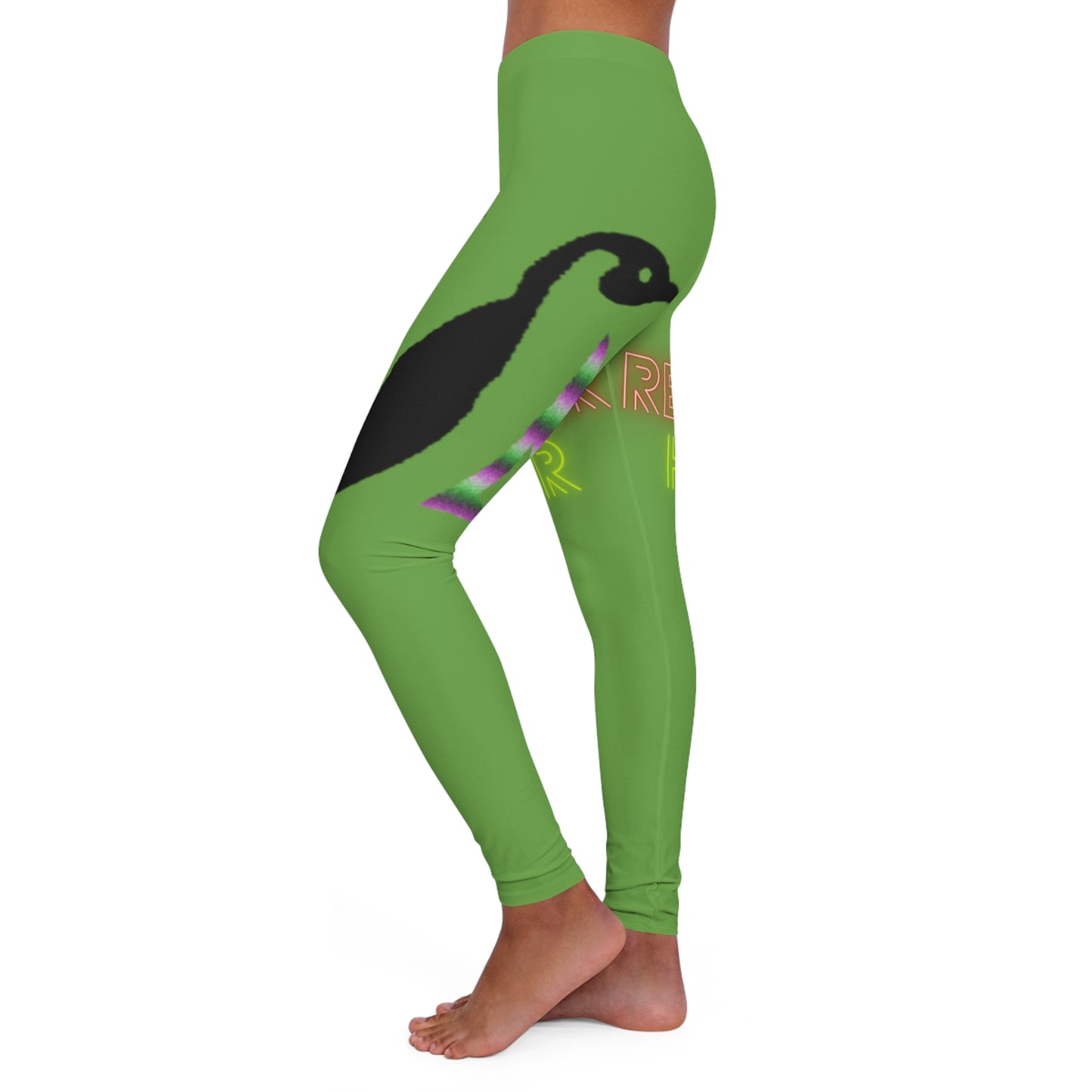 Women's Spandex Leggings: Lost Remember Honor Green