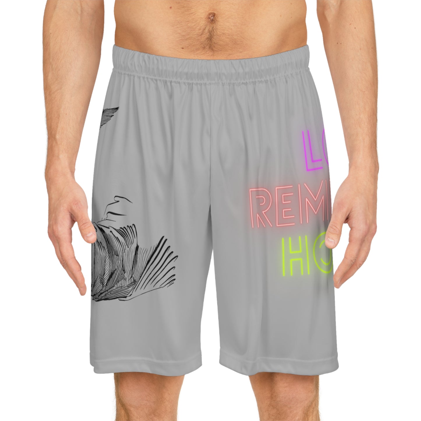 Basketball Shorts: Writing Lite Grey