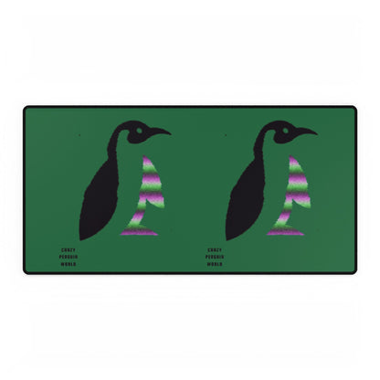 Desk Mats: Crazy Penguin World Logo Dark Green