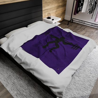 Velveteen Plush Blanket: Weightlifting Purple