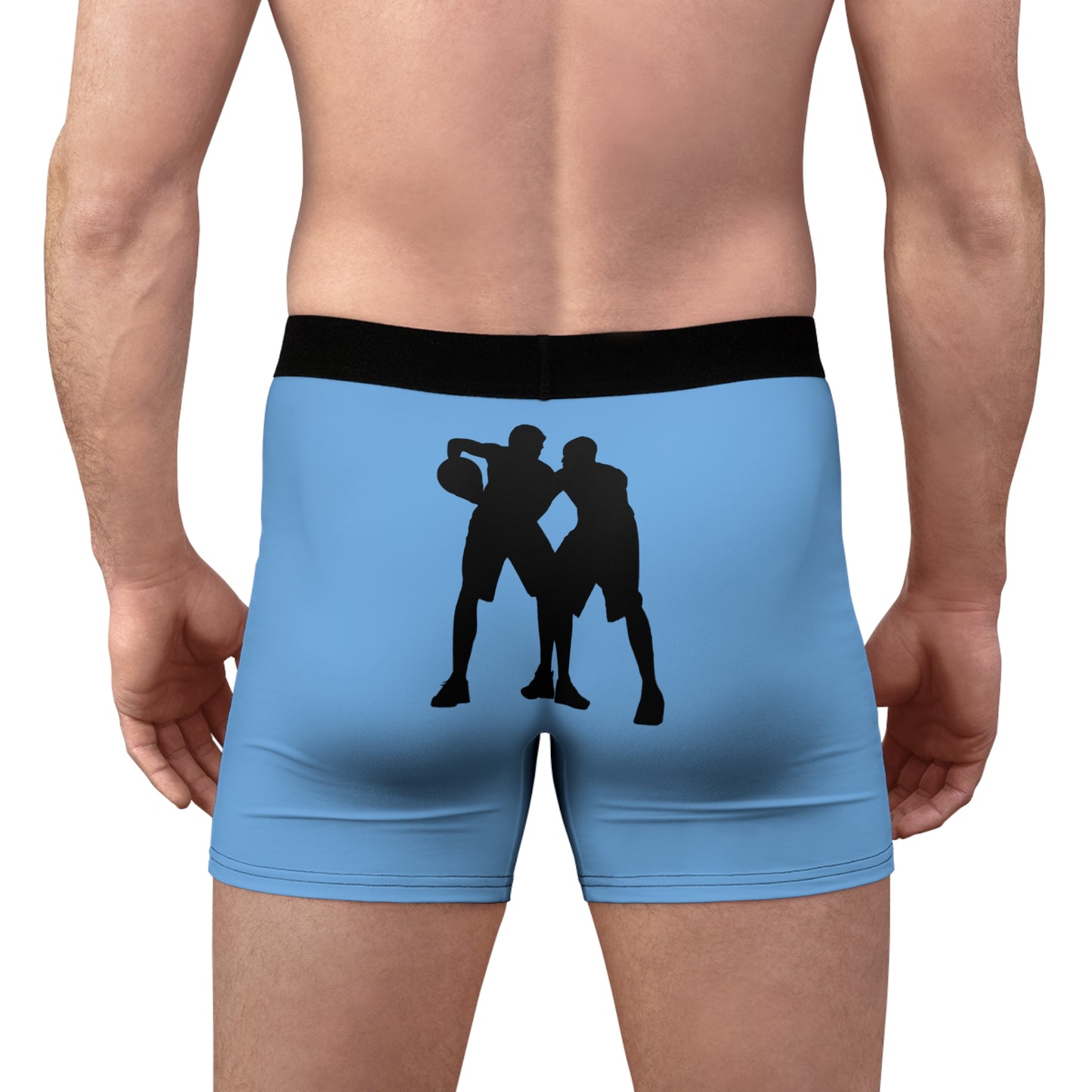 Men's Boxer Briefs: Basketball Lite Blue