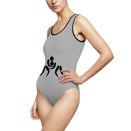 Women's Classic One-Piece Swimsuit: Wrestling Lite Grey