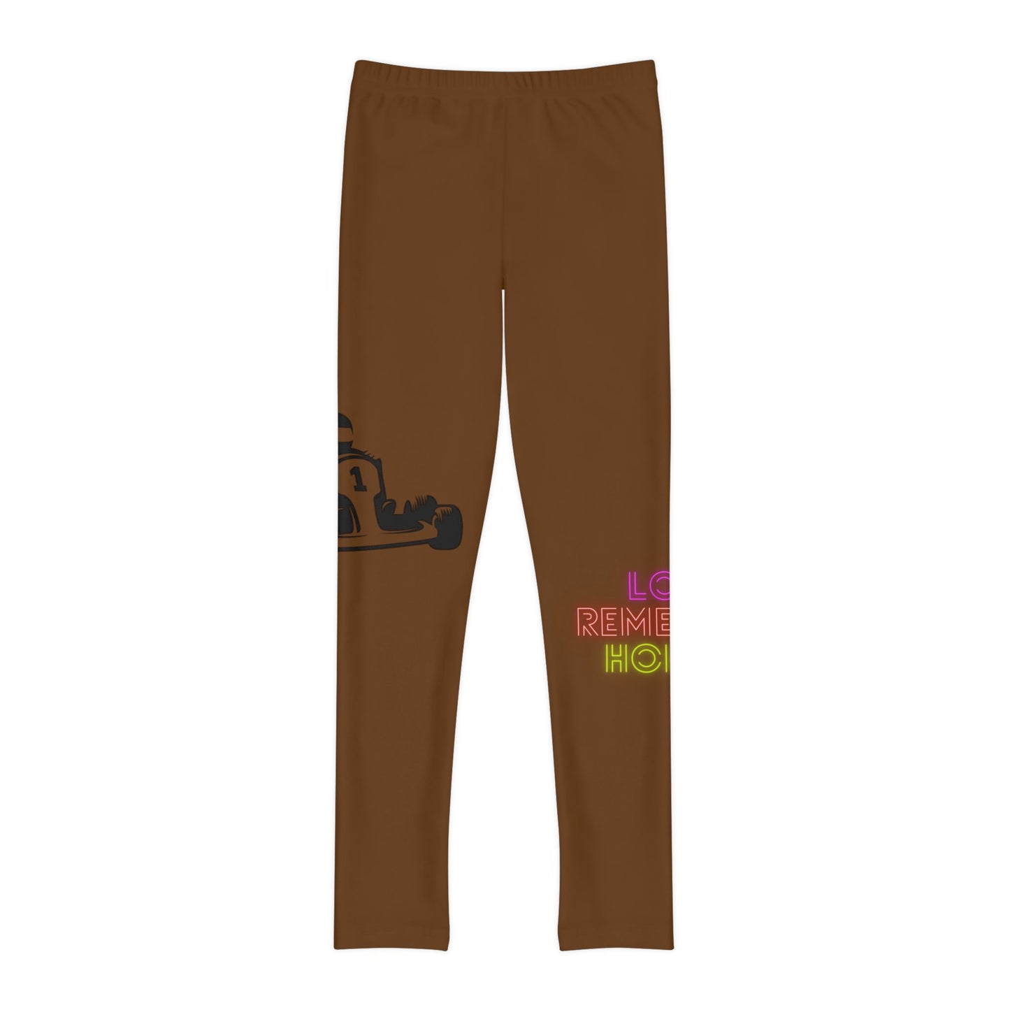 Youth Full-Length Leggings: Racing Brown