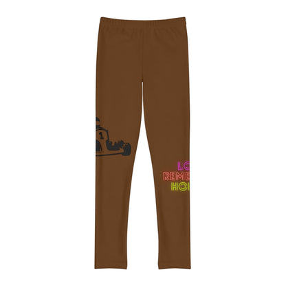 Youth Full-Length Leggings: Racing Brown