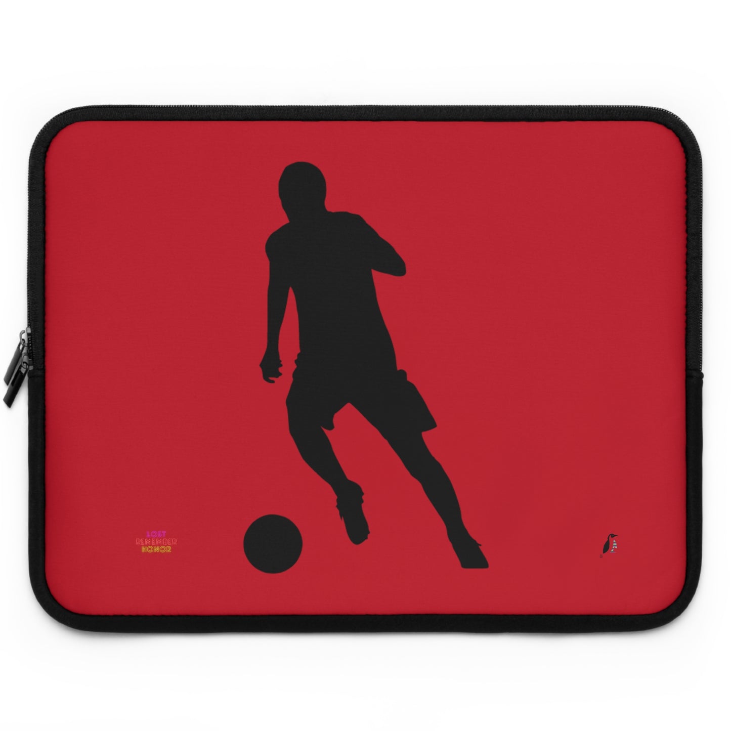 Laptop Sleeve: Soccer Dark Red