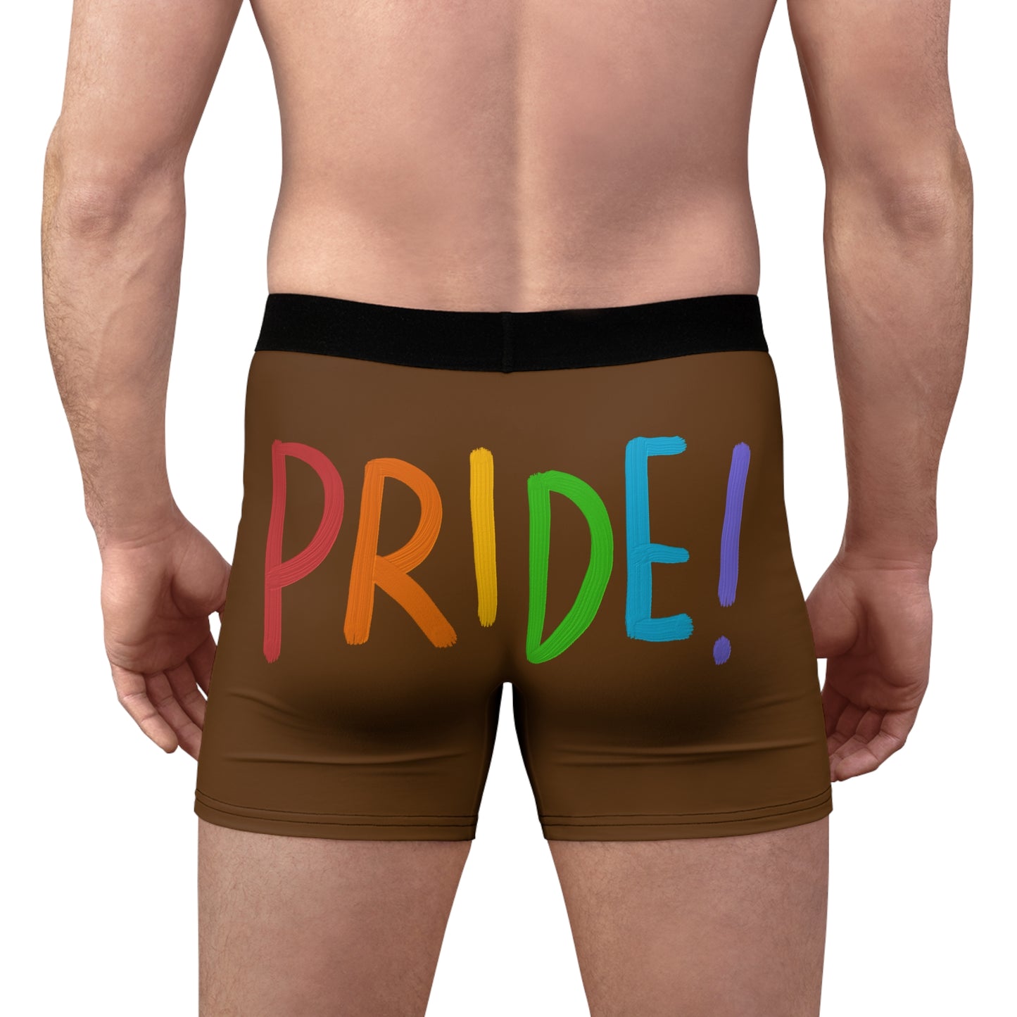 Men's Boxer Briefs: LGBTQ Pride Brown