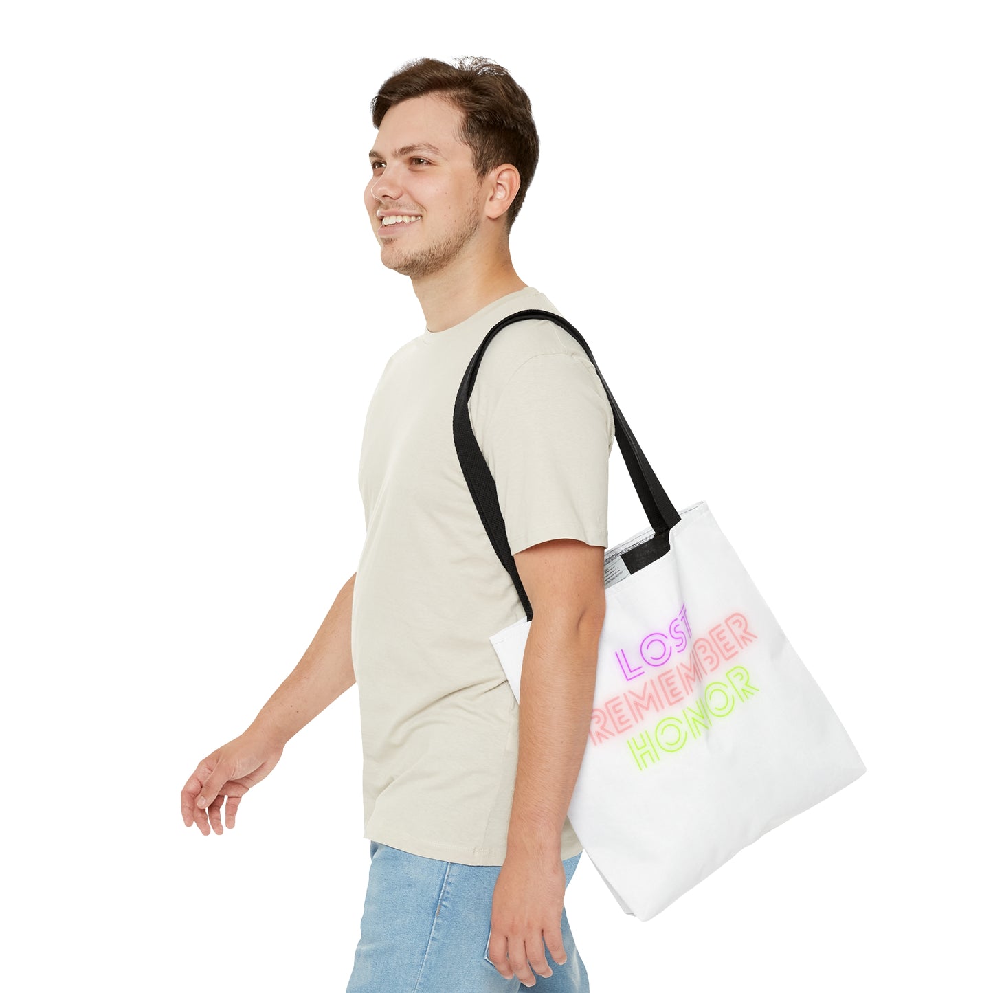 Tote Bag: Lost Remember Honor White