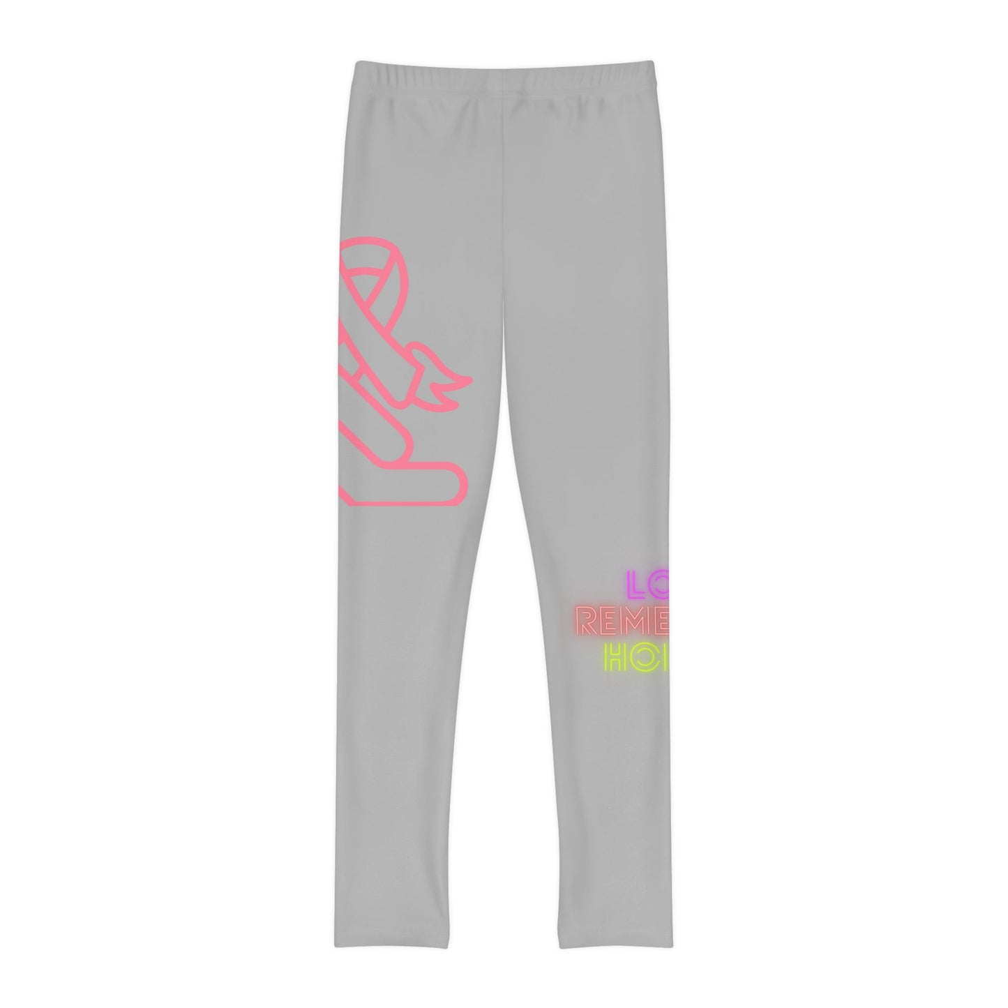 Youth Full-Length Leggings: Fight Cancer Lite Grey