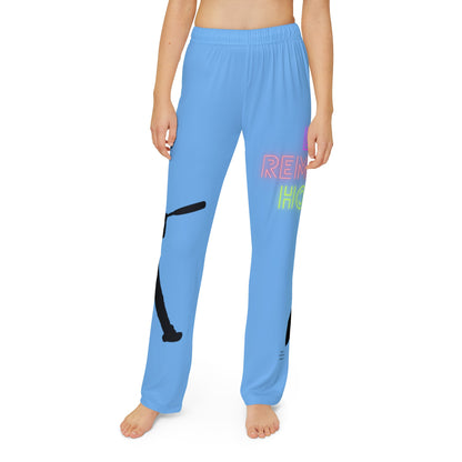 Kids Pajama Pants: Baseball Lite Blue