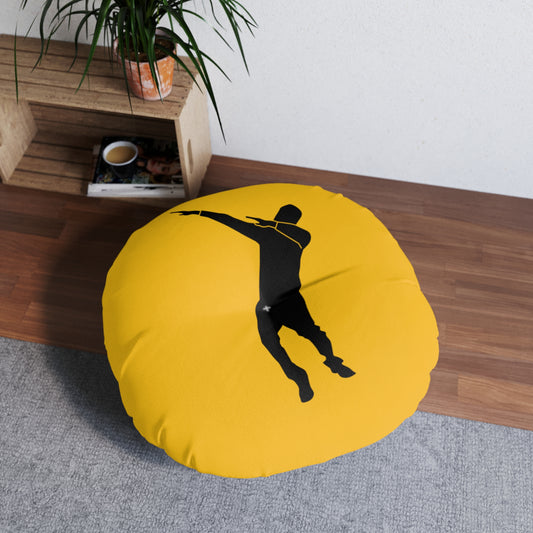Tufted Floor Pillow, Round: Dance Yellow