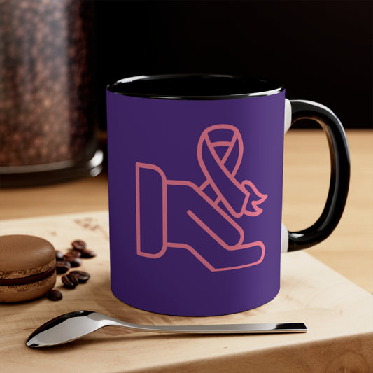 Accent Coffee Mug, 11oz: Fight Cancer Purple