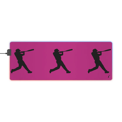 LED Gaming Mouse Pad: Baseball Pink