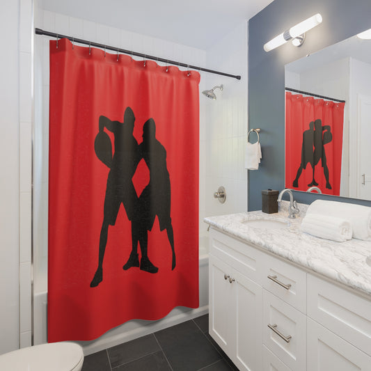 Shower Curtains: #1 Basketball Red