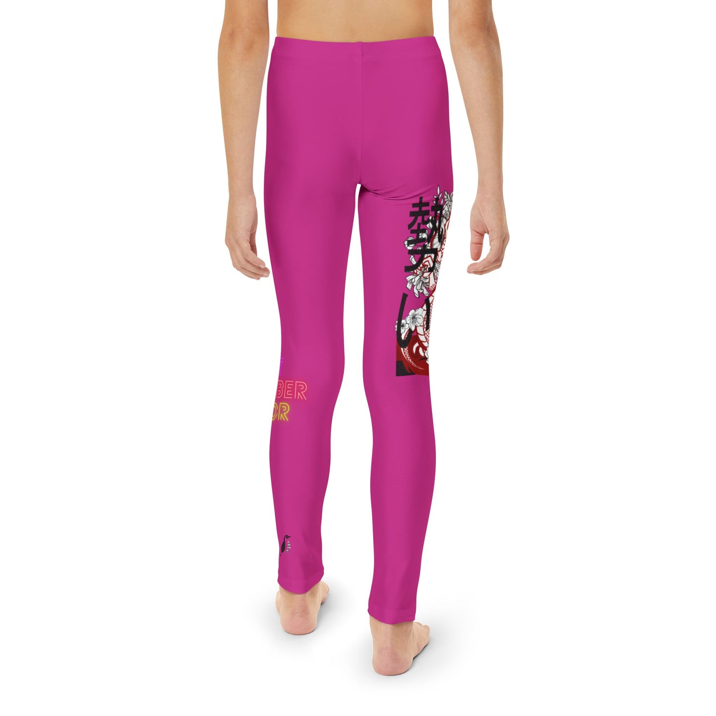 Youth Full-Length Leggings: Dragons Pink