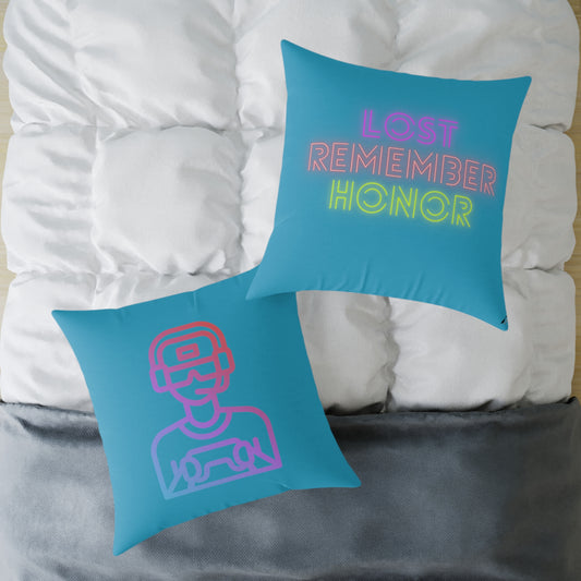 Spun Polyester Pillow: Gaming Turquoise
