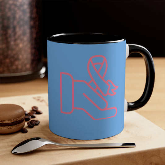 Accent Coffee Mug, 11oz: Fight Cancer Lite Blue