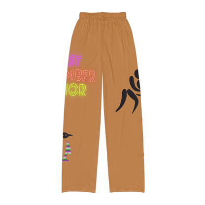 Kids Pajama Pants: Wrestling Lite Brown