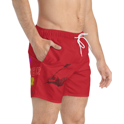 Swim Trunks: Writing Dark Red