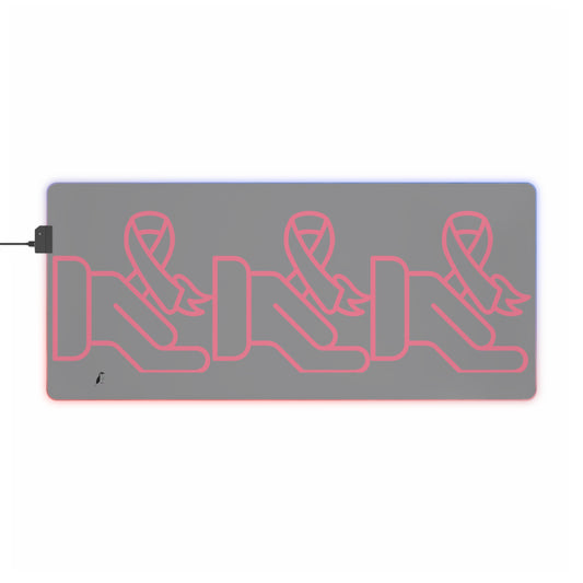 LED Gaming Mouse Pad: Fight Cancer Grey