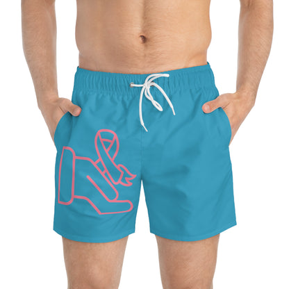 Swim Trunks: Fight Cancer Turquoise