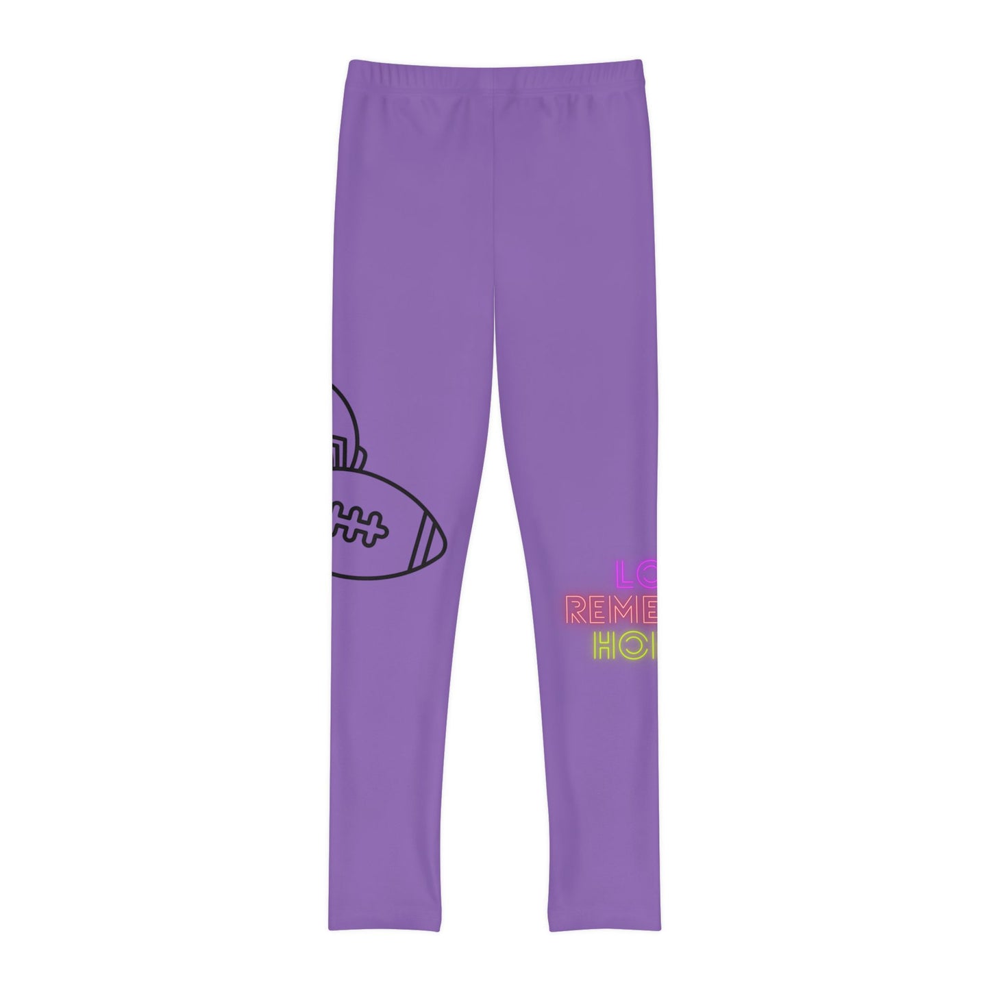 Youth Full-Length Leggings: Football Lite Purple