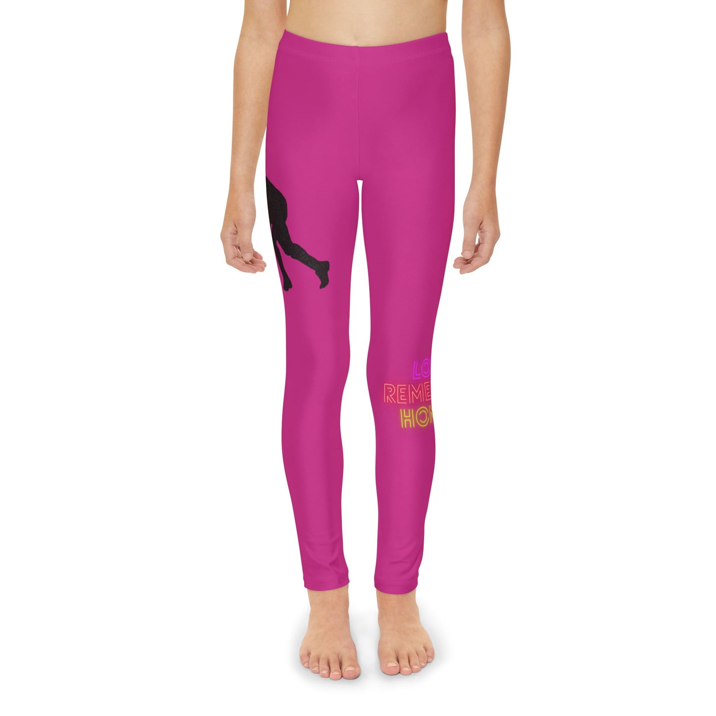 Youth Full-Length Leggings: Hockey Pink